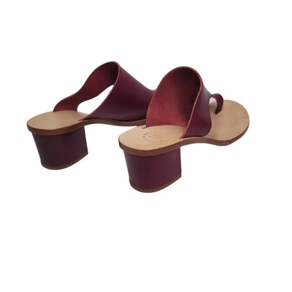 ATP Leather slip-on Heels Color Burgundy Size 39 Eur/ 8 US - Picture 7 of 9